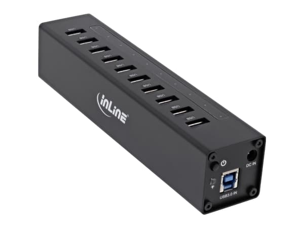 InLine 4043718214419, USB 3.2 Gen 1 (3.1 Gen 1) Type-A, USB 3.2 Gen 1 (3.1 Gen 1) Type-A, 5000 Mbit/s, Svart, 1 m, ?DC