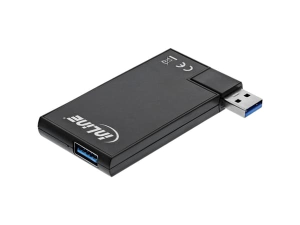InLine 35391, USB 3.2 Gen 1 (3.1 Gen 1) Type-A, USB 3.2 Gen 1 (3.1 Gen 1) Type-A, 5000 Mbit/s, Svart, Gjuten aluminium, Plast, 40 mm