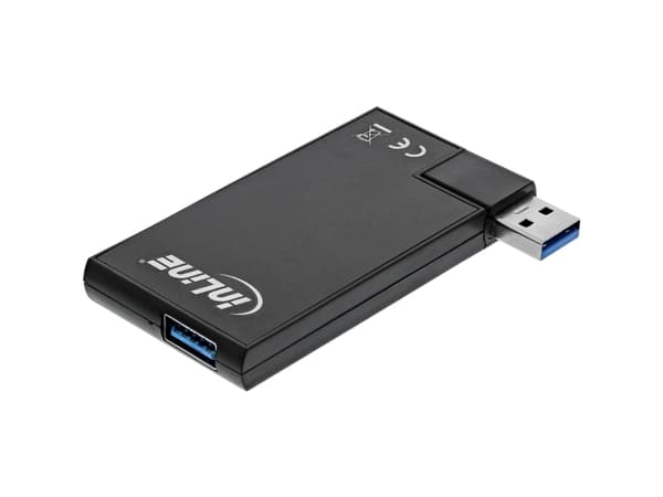InLine 35391, USB 3.2 Gen 1 (3.1 Gen 1) Type-A, USB 3.2 Gen 1 (3.1 Gen 1) Type-A, 5000 Mbit/s, Svart, Gjuten aluminium, Plast, 40 mm