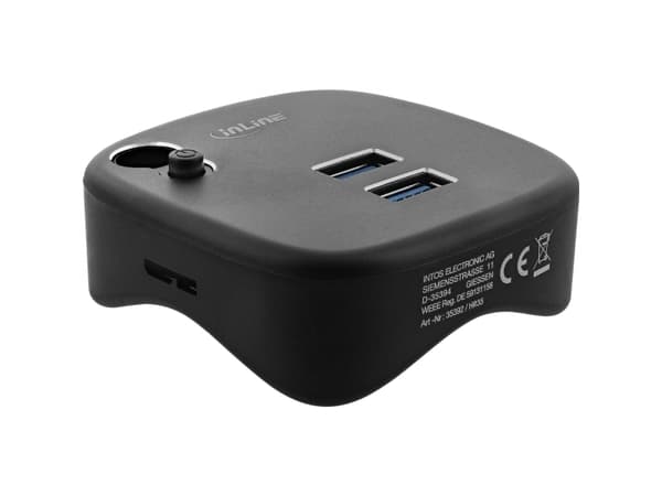 InLine 35392, USB 3.2 Gen 1 (3.1 Gen 1) Type-A, USB 3.2 Gen 1 (3.1 Gen 1) Type-A, MicroSD (TransFlash),SD, 5000 Mbit/s, musta, alumiini