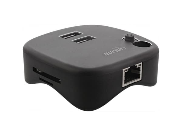 InLine 35392, USB 3.2 Gen 1 (3.1 Gen 1) Type-A, USB 3.2 Gen 1 (3.1 Gen 1) Type-A, MicroSD (TransFlash),SD, 5000 Mbit/s, musta, alumiini