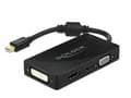 Miniatyrbild 2 av 5: Delock - Videokort - Mini DisplayPort hane till HD-15 (VGA), mini-phone stereo 3.5 mm, DVI-I, HDMI, mikro-USB typ B hona - 15 cm - svart - passiv omv