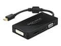 Miniatyrbild 1 av 5: Delock - Videokort - Mini DisplayPort hane till HD-15 (VGA), mini-phone stereo 3.5 mm, DVI-I, HDMI, mikro-USB typ B hona - 15 cm - svart - passiv omv