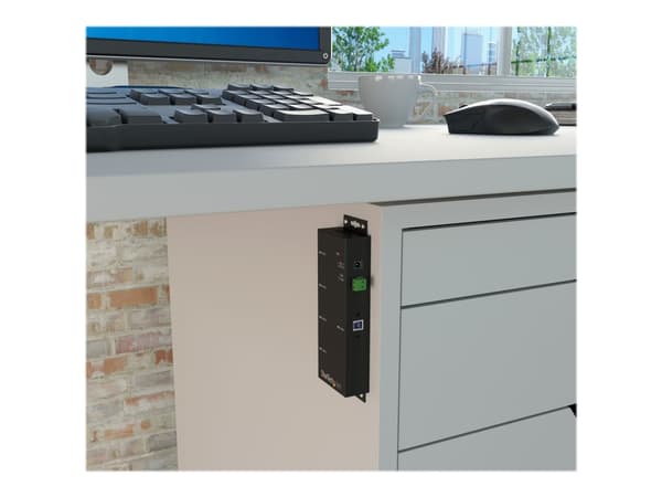 StarTech.com USB 3.0-hubb med 4 portar - Industriell USB-A-hubb i metall - USB-datahubb som kan monteras på vägg eller skrivbord - TAA-kompatibel USB