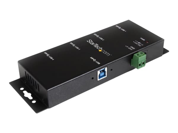 StarTech.com USB 3.0-hubb med 4 portar - Industriell USB-A-hubb i metall - USB-datahubb som kan monteras på vägg eller skrivbord - TAA-kompatibel USB