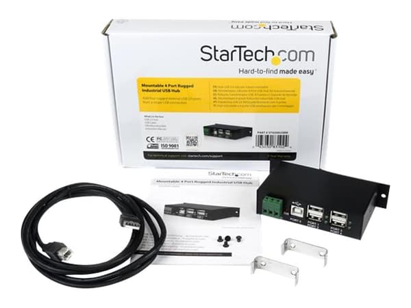 StarTech.com ST4200USBM gränssnittshubbar USB 2.0 Type-B 480 Mbit/s Svart