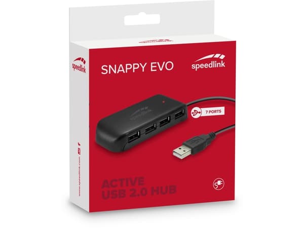 Speedlink USB-hubb Snappy Evo USB 2.0 7 portar (SL-140005-BK)