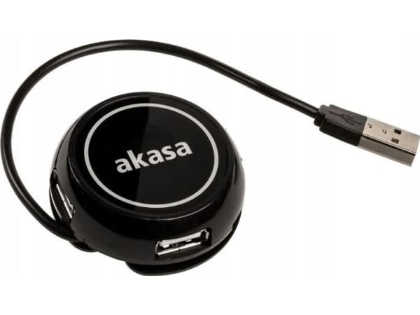 Akasa Connect4C 4-IN-1, USB 2.0, USB 2.0, 480 Mbit/s, Svart, 0,17 m, USB