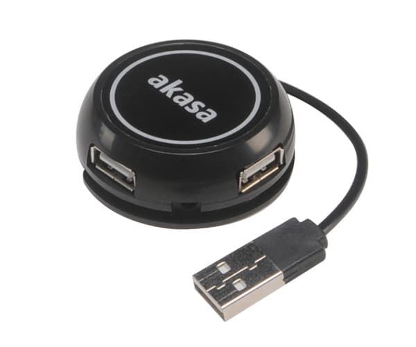 Akasa Connect4C 4-IN-1, USB 2.0, USB 2.0, 480 Mbit/s, Svart, 0,17 m, USB