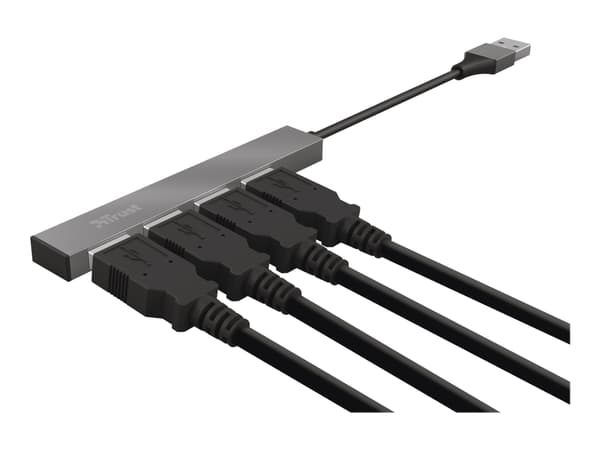 Hub Trust Halyx 4-ports USB 2.0 mini, mørkegrå