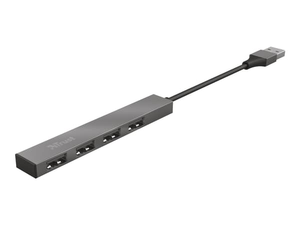 Hub Trust Halyx 4-ports USB 2.0 mini, mørkegrå