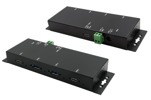 EXSYS EX-1234HMVS, USB 3.2 Gen 1 (3.1 Gen 1) Type-C, USB 3.2 Gen 1 (3.1 Gen 1) Type-A, USB 3.2 Gen 1 (3.1 Gen 1) Type-C, 5000 Mbit/s, Svart, Metall,