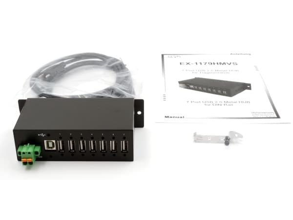 EXSYS EX-1179HMVS, USB 2.0 Type-B, USB 2.0, 480 Mbit/s, Svart, Metall, 1,8 m