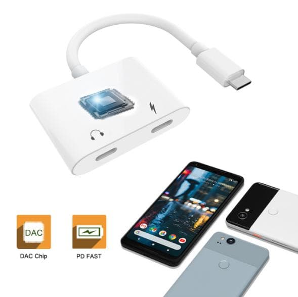 INF Adapter for hodetelefoner og lader, USB-C