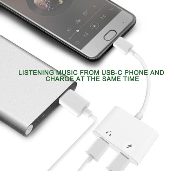 INF Adapter for hodetelefoner og lader, USB-C