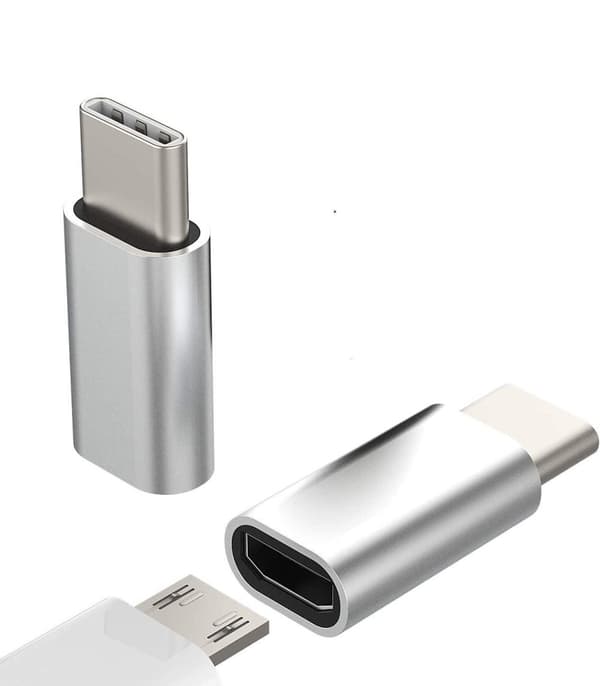 NÖRDIC Adapter Micro USB Kvinde til USB C Male Metal Black