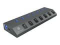 Miniatyrbild 3 av 5: ICY BOX IB-HUB1701-C3 - Hubb - 7 x SuperSpeed USB 3.0 - skrivbordsmodell