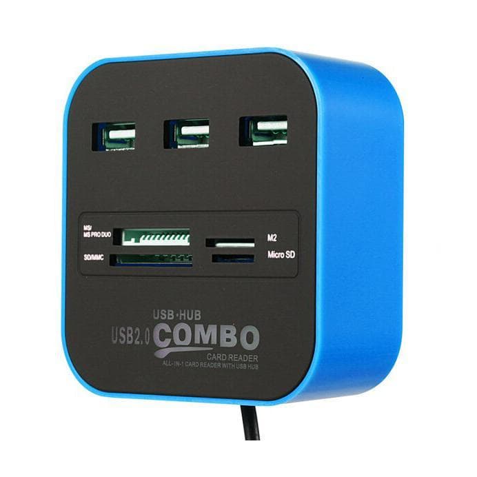 Multi alt i 1 SD-kortlæser 3 USB-porte hub MMC/M2/MS