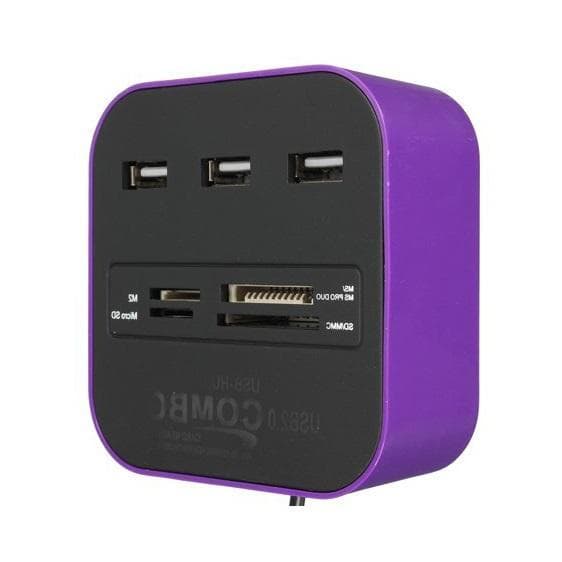 Multi alt i 1 SD-kortlæser 3 USB-porte hub MMC/M2/MS