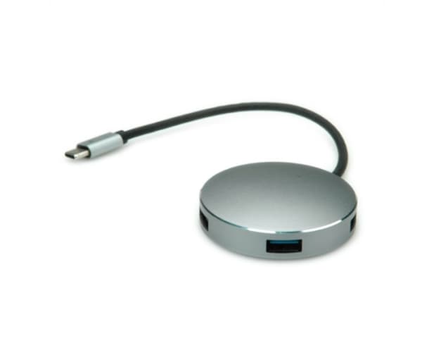 ROLINE 14.02.5036, USB 3.2 Gen 1 (3.1 Gen 1) Type-C, USB 3.2 Gen 1 (3.1 Gen 1) Type-C, 5000 Mbit/s, Svart, Rostfritt stål, Gjuten aluminium, 60 mm
