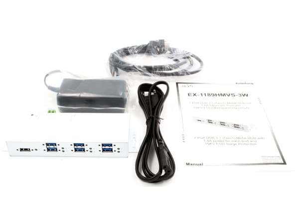 EXSYS EX-1189HMVS-3W, USB 3.2 Gen 1 (3.1 Gen 1) Type-B, USB 3.2 Gen 1 (3.1 Gen 1) Type-A, Vit, 1,5 m