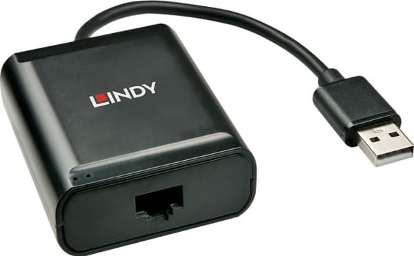 Lindy 42679, USB 2.0, RJ-45, USB 2.0, Musta, Metalli, 52 mm, 60 mm