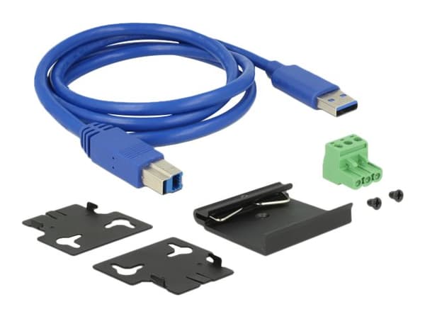 Delock External Industry Hub 10 x USB 3.0 Type-A with 20 kV ESD protection - Hubb - 10 x SuperSpeed USB 3.0 - DIN-skenmonterbar, väggmonterbar - liks