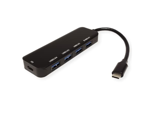 Value 14.99.5038, USB 3.2 Gen 1 (3.1 Gen 1) Type-C, USB 3.2 Gen 1 (3.1 Gen 1) Type-A, USB 3.2 Gen 1 (3.1 Gen 1) Type-C, 5000 Mbit/s, Grå, Gjuten alum