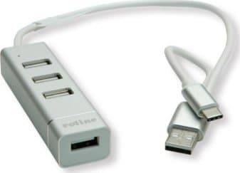 ROLINE 14.02.5037, USB 2.0, USB 2.0, 480 Mbit/s, Silver, Vit, Gjuten aluminium, 24 mm