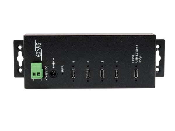 EXSYS EX-1144HMVS, USB 3.2 Gen 1 (3.1 Gen 1) Type-C, USB 3.2 Gen 1 (3.1 Gen 1) Type-C, Svart, Metall