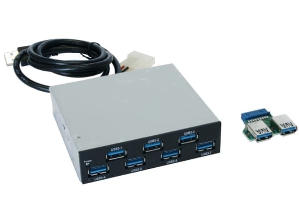 EXSYS EX-1167, USB 3.2 Gen 1 (3.1 Gen 1) Type-A, 5000 Mbit/s, Svart, Metall, FCC, CE, RoHS, 5 V