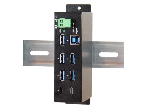 EXSYS EX-1197HMS, USB 3.2 Gen 1 (3.1 Gen 1) Type-B, USB 3.2 Gen 1 (3.1 Gen 1) Type-A, USB 3.2 Gen 1 (3.1 Gen 1) Type-C, 5000 Mbit/s, Svart, Metall, E