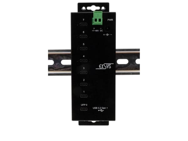 EXSYS EX-1147HMVS, USB 3.2 Gen 1 (3.1 Gen 1) Type-C, USB 3.2 Gen 1 (3.1 Gen 1) Type-C, Svart, Metall