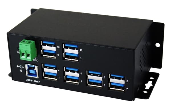 EXSYS EX-1112HMS, USB 3.2 Gen 1 (3.1 Gen 1) Typ-B, USB 3.2 Gen 1 (3.1 Gen 1) Typ-A, 5000 Mbit/s, Svart, USB, 7 - 24 V