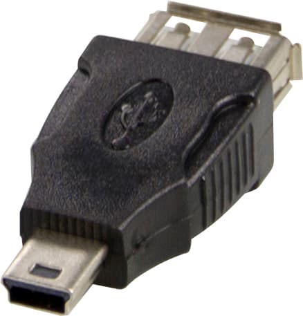 USB-adapter Typ A fe - Typ Mini-B ma, black