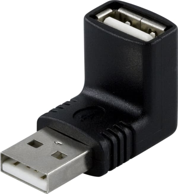 Adapter, USB A male - A female, angled