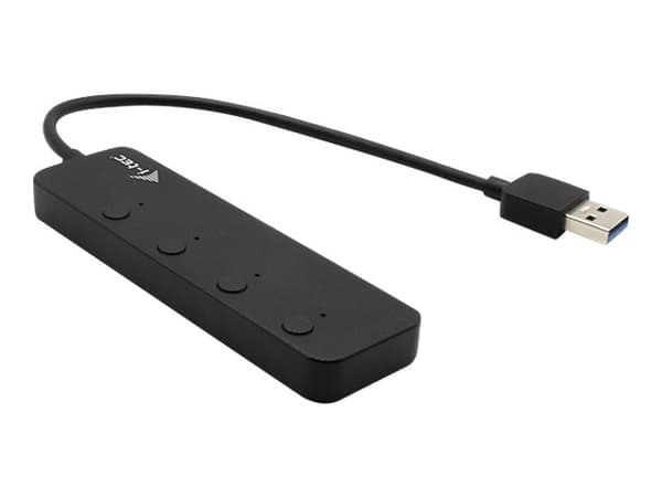 i-Tec USB 3.0 Metal HUB 4 Port with individual On/Off Switches - Hubb - 4 x SuperSpeed USB 3.0 - skrivbordsmodell