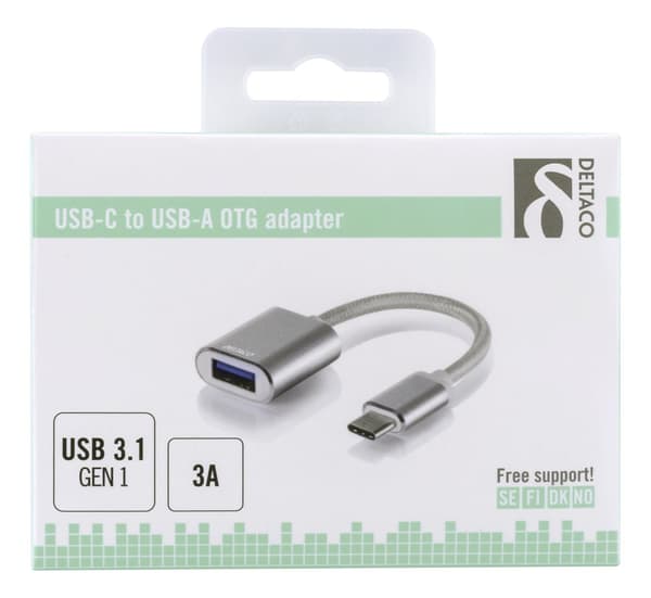 USBC 3.1 Gen 1 to USBA OTG adapter alu retail box silver