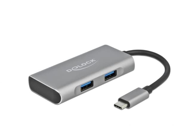 Delock - Hubb - 3 x USB 3.2 Gen 2 + 1 x USB-C 3.2 Gen 2 - skrivbordsmodell