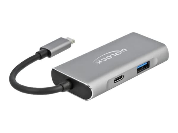 DeLOCK 63261, USB 3.2 Gen 2 (3.1 Gen 2) Type-C, USB 3.2 Gen 2 (3.1 Gen 2) Type-A, USB 3.2 Gen 2 (3.1 Gen 2) Type-C, 10000 Mbit/s, Musta, Harmaa, Alum