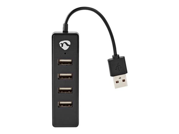Nedis UHUBU2420BK - Hubb - 4 x USB 2.0 - skrivbordsmodell