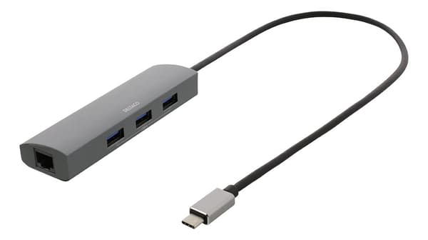 USB-C hub and network adapter, RJ45, 3x USB-A 5 Gbit/s