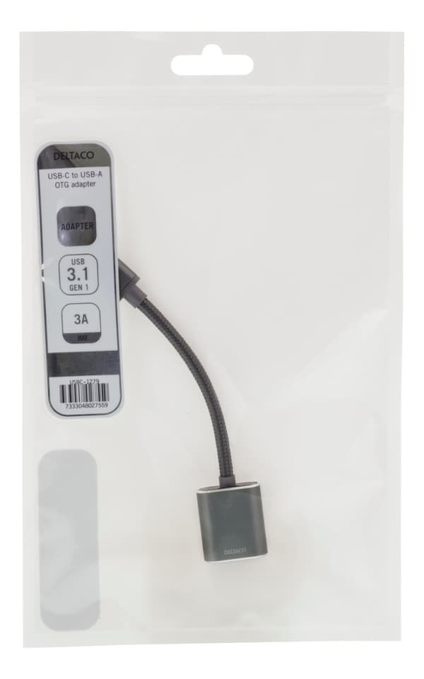 USBC 3.1 Gen 1 to USBA OTG adapt aluminium white bag grey