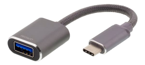 USBC 3.1 Gen 1 to USBA OTG adapt aluminium white bag grey
