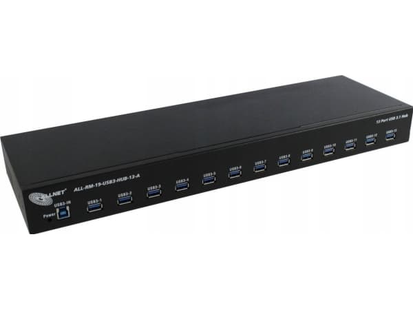 ALLNET USB 3.0 13 Port HUB-Type-A, 48,30cm (19") 1HE (ALL-RM-19-USB3-HUB-13-A)