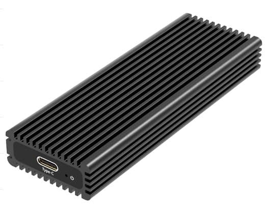 Eksternt M.2 SSD-etui, USB 3.1, USB-C, 10Gbps, sort