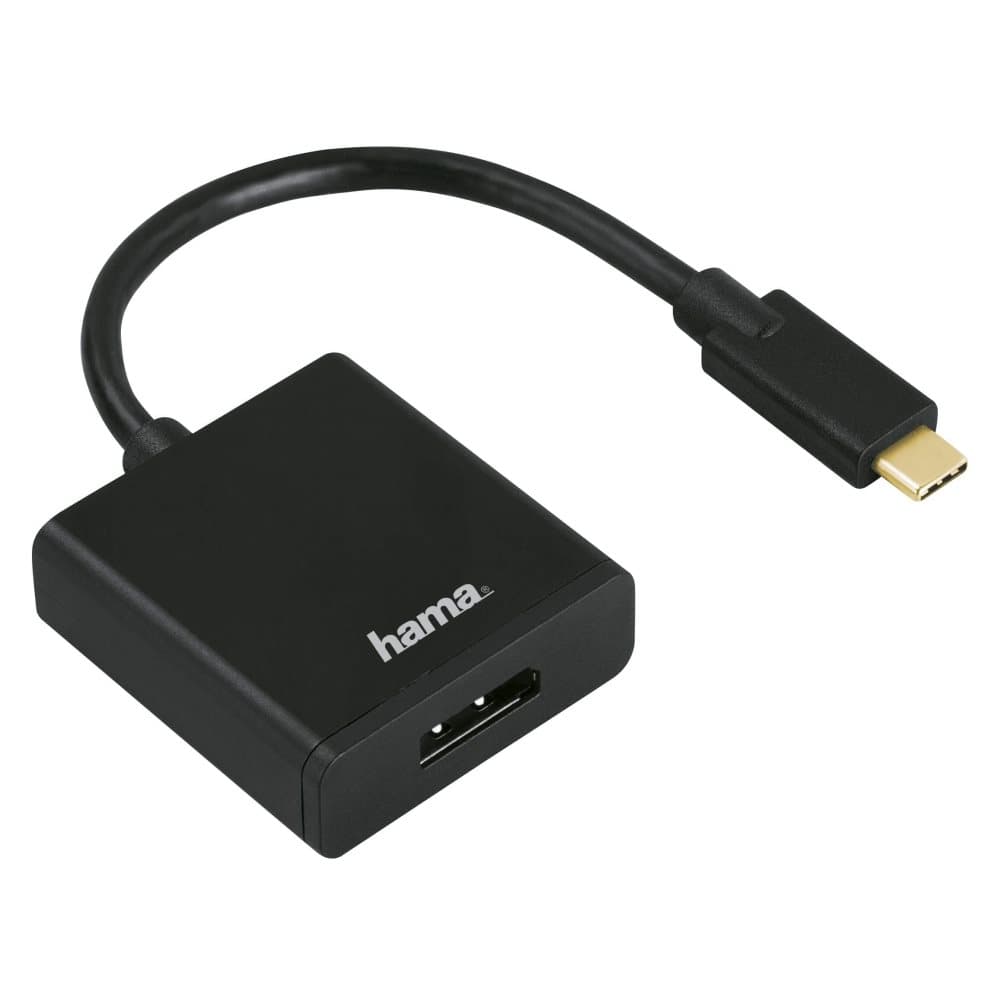 HAMA Adapter DisplayPort-USB-C Kvinde Mand Guld Sort