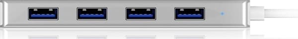 ICY BOX IB-HUB1425-C3, USB 3.2 Gen 1 (3.1 Gen 1) Type-C, USB 3.2 Gen 1 (3.1 Gen 1) Type-A, 5000 Mbit/s, Silver, Gjuten aluminium, Plast, Aktivitet, E
