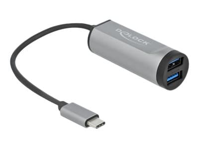 Delock 2 Port USB 3.2 Gen 1 Hub with USB Type-C Connection and SD + Micro SD Slot - Hubb - 2 x USB 3.2 Gen 1 - skrivbordsmodell