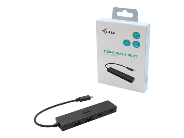 i-Tec - Hubb - 2 x SuperSpeed USB 3.0 + 2 x USB-C 3.1 Gen 1 - skrivbordsmodell